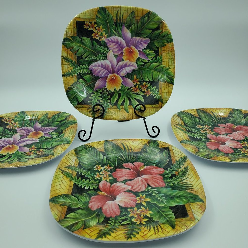 Merritt Melamine Floral Lunch Plates